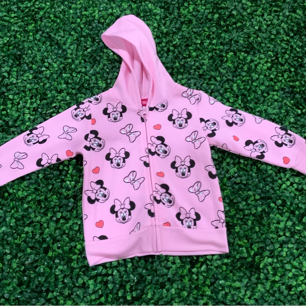 Disney Pink Minnie Mouse Kids Zip-Up Hoodie